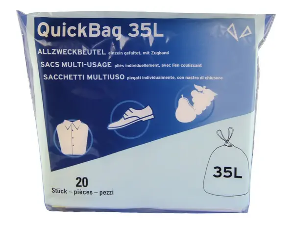 Einlagebeutel Allzweck-Quick-Bag 28-35L transparent 15my 20Stk/Pack