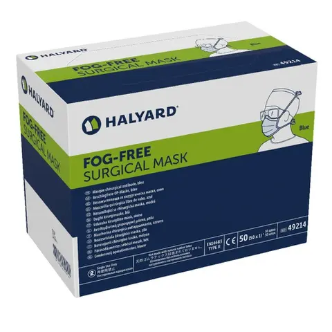 OP-Maske HALYARD Bindebänder FOG-FREE Typ II
