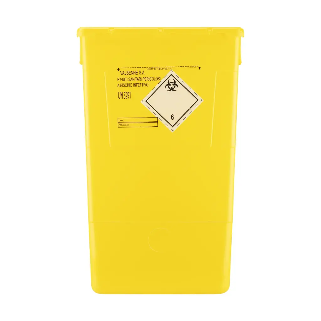 Entsorgungsbox EVO gelb mit gelbem Deckel mit UN Etikette (60L)