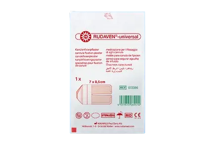 [165792386] Kanülenfixierpflaster Rudaven universal weiss mit Fenster 7x8.5cm steril