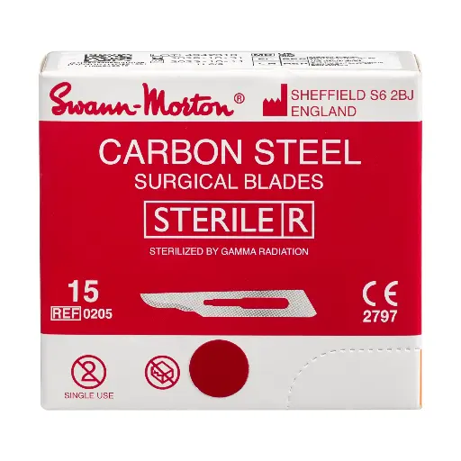 [440080115] Einmal-Skalpellklingen Swann-Morton steril (Figur Nr. 15)