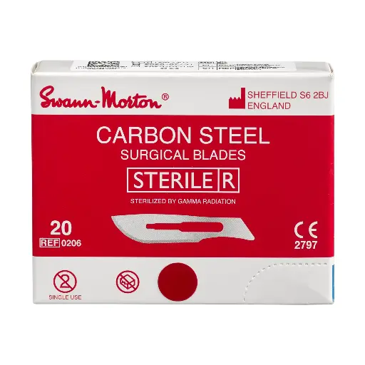 [440080120] Einmal-Skalpellklingen Swann-Morton steril (Figur Nr. 20)