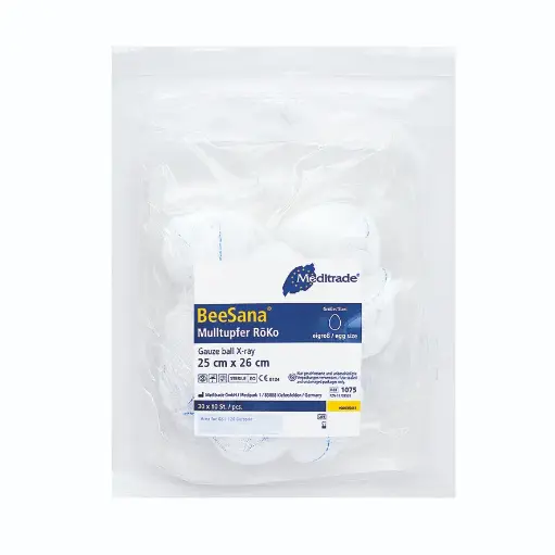 [232504319] Rundtupfer Gaze BeeSana 20-fädig doppelt steril (Ø extragross, rund) mit RX