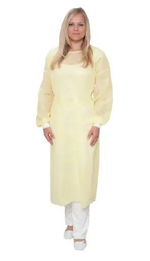 [245000989] Schutzkittel premium wiroTRISTEADY/-STICK KNIT PP SMS 3-lagig Bündchen (gelb)