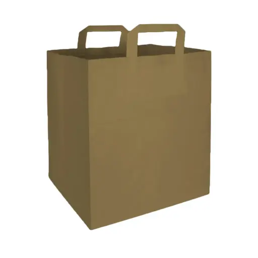 [161000300] Tragetasche Papier braun (22+11x28cm)