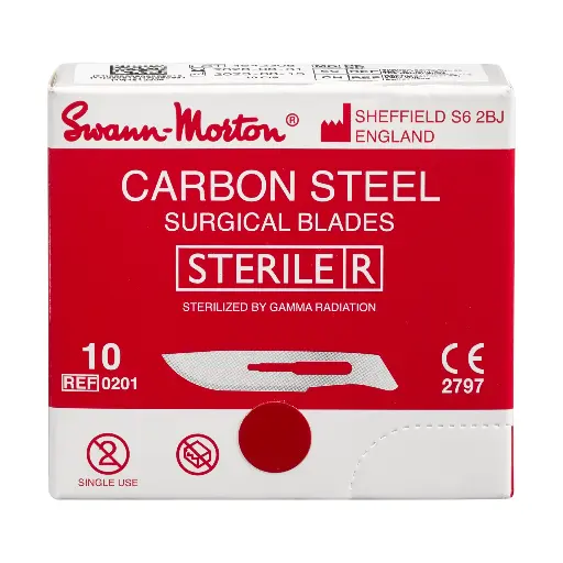 [440080110] Einmal-Skalpellklingen Swann-Morton steril (Figur Nr. 10)